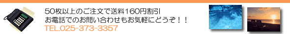 ３０枚以上のご注文で送料割引